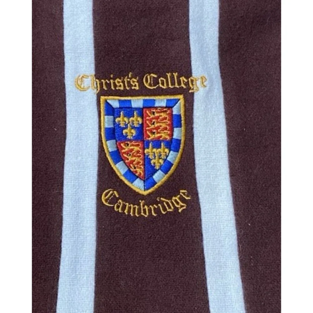 Vintage Ryder & Amies Christs College Cambridge Preppy Stripe Wool Scarf England